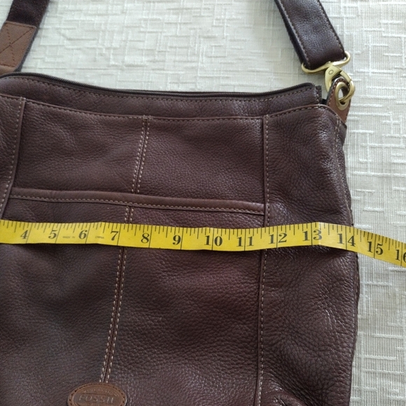 Fossil Morgan Traveler Crossbody Brown Leather Messenger Shoulder Bag Purse - Picture 11 of 11
